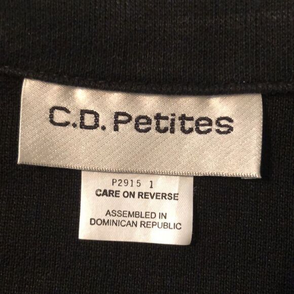 Vintage MP Black Gold Light Knit Collared Button Front Cardigan Jacket - Picture 11 of 14